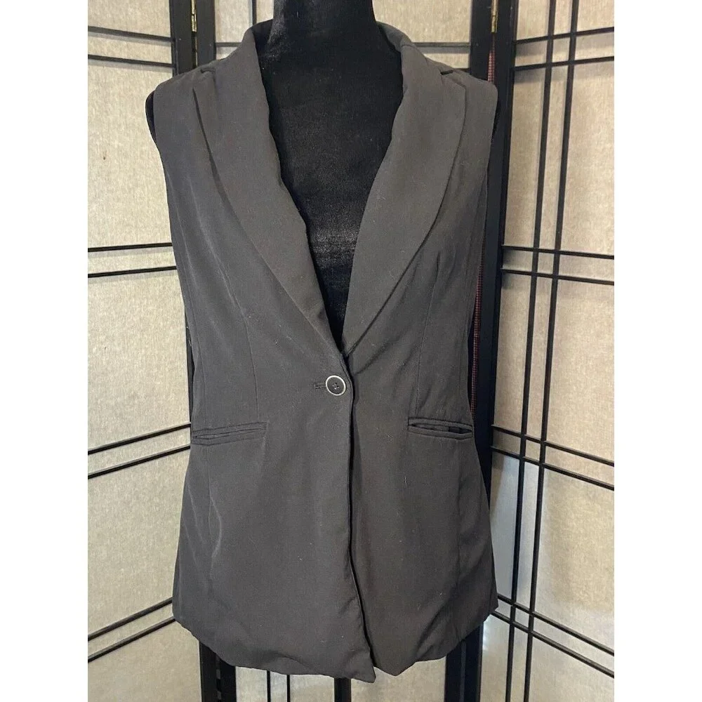 7th Avenue Suiting collection NY & Co Size 6 Sleeveless Black Vest - Picture 1 of 10